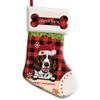 MALIHONG Personalized 1 Pack Merry Christmas Stocking Dog English Springer Spaniel with Santa Hat Red Buffalo Plaid Snowflake Xmas Bag Fireplace Home Decor 14.4" view 1