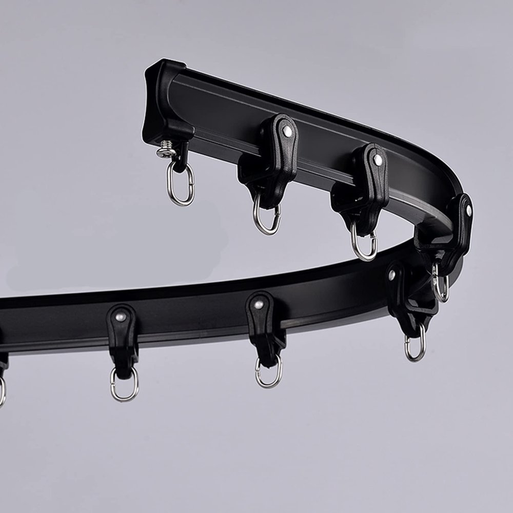 6 8 10 12 14 16 18 20 30 40 50 Ft Curtain Rail Track Black 3.3M/10.8FT , L/U/Arc Shape Flexible Curved Curtain Railing for Doorway/Closet/Restaurant/Hotel CommercialDouble rail side mounting