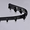 6 8 10 12 14 16 18 20 30 40 50 Ft Curtain Rail Track Black 3.3M/10.8FT , L/U/Arc Shape Flexible Curved Curtain Railing for Doorway/Closet/Restaurant/Hotel CommercialDouble rail side mounting view 1