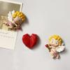 2pcs 3D Cupid Little Angel Archery Love Magnetic Refrigerator Sticker Stereo Resin Creative Design Message Board Notes Kitchen Home Decorations Gift view 3
