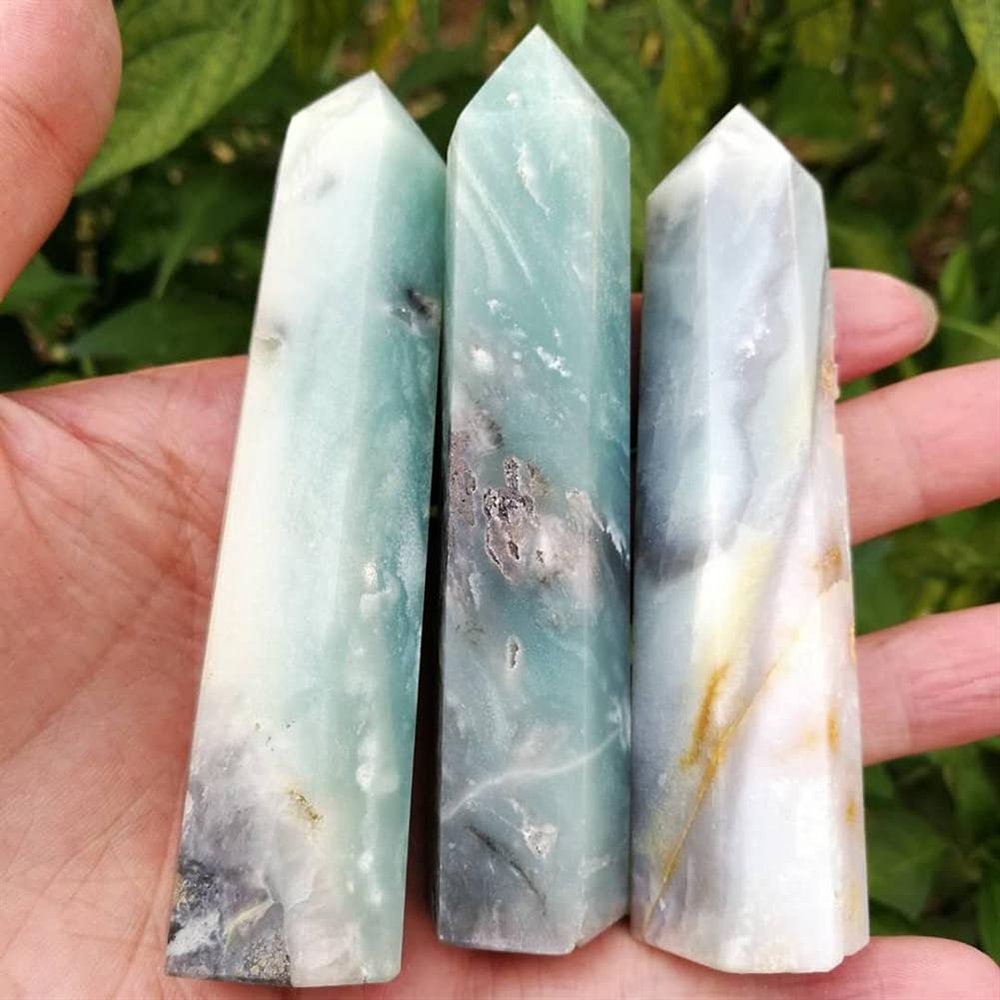 WGPHD Health & Household Natural Blue Sky Tower Quartz Caribbean Calcite Crystals Point for Decoration for Sale (Size : Approx 80-110mm)