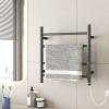 Aetoxb 4-Bar Heated Towel Rack for Bathroom, Wall-Mounted Electric Towel Warmer Rack with Timer, Plug-in Stainless Steel Towel Dryer, Matte Black view 2