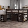 Twin Loft Bed with Desk Low Study Kids Twin Loft Bed with Storage Drawers, Low Loft Bed Twin for Kids Twin Loft Bed with Safety Guard Rails and Bookcase Shelf (Espresso, Twin Loft with Desk) view 1