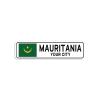 Personalized Mauritania Street Sign Mauritania Flag Custom City Name Metal Tin Plaque Mauritania Road Wall Art Decor Home Decoration Customized Gift for Foreign Friend, Neighbor, 3x12" view 1