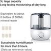 OJOINK Humidifiers for Bedroom Large Room, 3L Top Fill Cool Mist Humidifiers for Baby, Plants, Office view 4