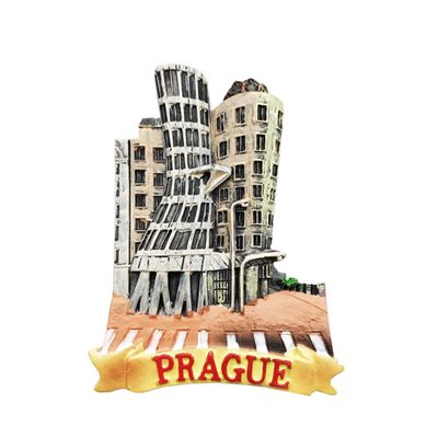 3D Prague Czech Fridge Magnet Souvenir Gift,Resin Handmade Prague Refrigerator Magnet Home & Kitchen Decoration Collection