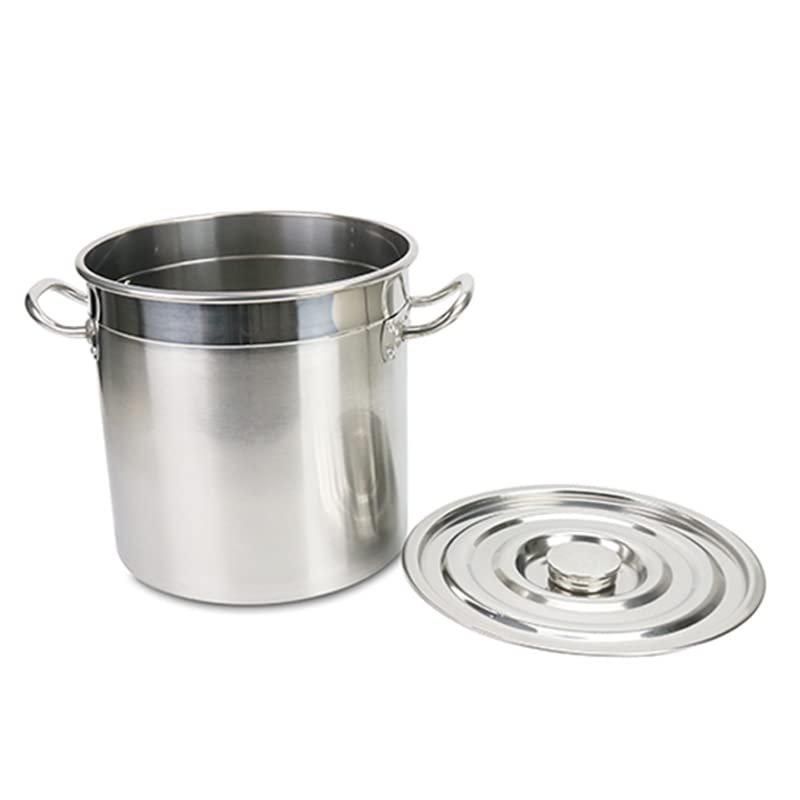AIZYR Stainless Steel Stockpot Heavy Kettle Outdoor Turkey Fryer Pot Soup Bucket with Basket and Lid Cookware for Lobster,Shrimp,Crawfish Boil,35cm/13.8inch