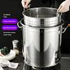 AIZYR Stainless Steel Stockpot Heavy Kettle Outdoor Turkey Fryer Pot Soup Bucket with Basket and Lid Cookware for Lobster,Shrimp,Crawfish Boil,35cm/13.8inch view 2