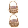 2 Pcs Willow Flowers To Weave Bride Food Basket Wooden view 1