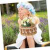 2 Pcs Willow Flowers To Weave Bride Food Basket Wooden view 4