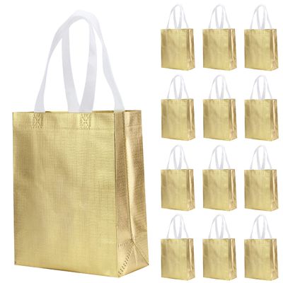 12 Pcs Non-woven Reusable Gift Bags With Handles for Party Favor 8W x 4L x10H Size
