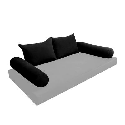 Cover ONLY Model V4 Twin Velvet Knife Edge Indoor Daybed Cushion Bolster - AD374