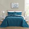DaisyHuang Oversized Bedspread - King Size Bedding Cover - Modern & Contemporary Coverlet Set, Real Stitching, Reversible, Lightweight, 5 Piece, Blue view 1