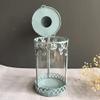 BOOMLATU Metal Shabby Chic Decorative Candle Lanterns with Handle,Blue Hanging Candle Holder for Table,Fireplace Decor and Farmhouse Decor view 4