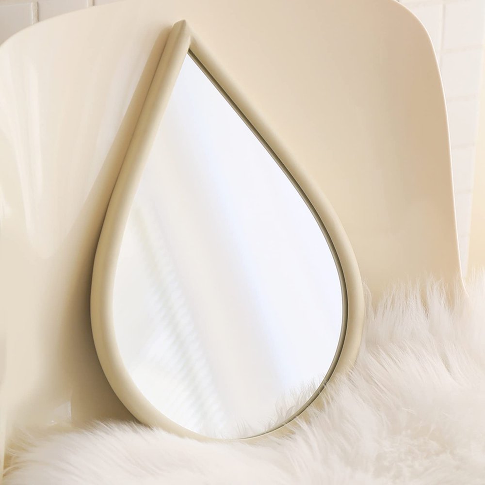 24x36.5cm Metal Frame Teardrop Decorative Mirror, Bathroom Mirror, HD/Explosion-Proof Vanity Mirror, Modern Wall Mirror, Also Can Be Used As Ornaments