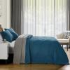 DaisyHuang Oversized Bedspread - Queen Size Bedding Cover - Modern & Contemporary Coverlet Set, Real Stitching, Reversible, Lightweight, 4 Piece, Blue view 2