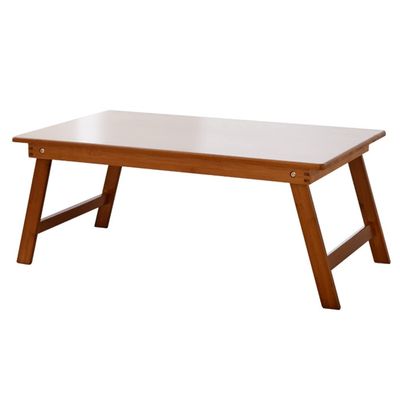 Bamboo Floor Desk Large Floor Table with Folding Legs Laptop Desk Low Coffee Table for Living Room Sofa (Color : Brown, Size : 60 * 40 * 25cm)