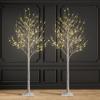 2 Pack 8FT Lighted Birch Tree 132 LED Artificial Tree for Decoration Inside and Outside, Home Patio Wedding Festival Christmas Decor, Warm White view 1