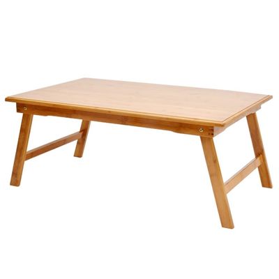 Bamboo Floor Desk Large Floor Table with Folding Legs Laptop Desk Low Coffee Table for Living Room Sofa (Color : Wood Color, Size : 60 * 40 * 25cm)