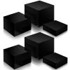 Bucherry 6 Pcs Acrylic Display Risers - Nesting Cubes 5 Sided with Hollow Bottoms Display Stand Shelf for Cosmetics Food Collectibles Jewelry Figures Show (Black) view 1