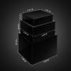 Bucherry 6 Pcs Acrylic Display Risers - Nesting Cubes 5 Sided with Hollow Bottoms Display Stand Shelf for Cosmetics Food Collectibles Jewelry Figures Show (Black) view 2