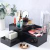 Bucherry 6 Pcs Acrylic Display Risers - Nesting Cubes 5 Sided with Hollow Bottoms Display Stand Shelf for Cosmetics Food Collectibles Jewelry Figures Show (Black) view 4