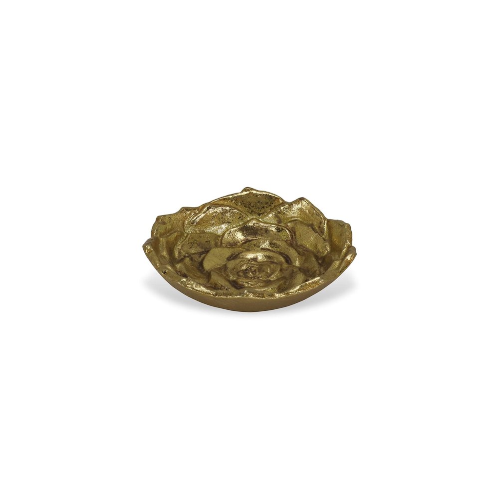 HomeRoots 5" Gold Novelty Metal Handmade Tray
