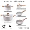 Country Kitchen Nonstick Cookware and Silicone Wooden Cooking Utensil Bundle -Cooking Utensils for Nonstick Cast Aluminum Pots and Pans view 2