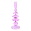 LKXHarleya Glass Candlesticks Holder Taper Candle Holder for Dining Table Centerpiece Wedding Party Home Decor, Light Purple view 1
