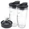 Doumneou for Ninja, 2 24Oz Cups with to-Go, 7 Fins Blade, for Ninja IQ view 1