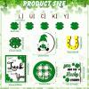 15 Pcs St. Patrick's Day Tiered Tray Decor Set Rustic St Patricks Day Decorations for Tiered Tray Shamrock Farmhouse Tiered Tray Items 4 Leaf Clover Gnome Wood Sign Letter Sign with 4 Stands for Home view 2