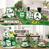 15 Pcs St. Patrick's Day Tiered Tray Decor Set Rustic St Patricks Day Decorations for Tiered Tray Shamrock Farmhouse Tiered Tray Items 4 Leaf Clover Gnome Wood Sign Letter Sign with 4 Stands for Home view 4