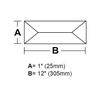 1"x12" Clear Peaked Rectangle Glass Bevel 10Pack view 2