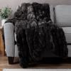 Lavish Home Jacquard Faux Fur Throw 60 x80 Black view 3
