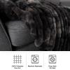 Lavish Home Jacquard Faux Fur Throw 60 x80 Black view 4
