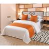 KOMAGOME Solid Bed Scarf Bed Runner Bedding Scarf Protection for Hotel Guesthouse Resorts Bedroom (Orange,260X48cm for 2.0m Bed) view 1