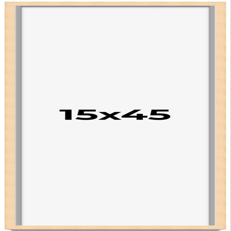 CustomPictureFrames.com 15x45 Frame Natural Wood Picture Frame | 0.75 Inch Moulding Width | Solid Wood | Complete with UV Acrylic Plexiglass, Foam Board Backing & Hanging Hardware