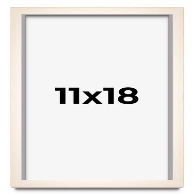 11x18 Frame White Wheat Solid Wood Picture Frame | Moulding Width 0.75 Inches | Interior Depth 0.5 Inches | Light Wood Traditional Photo Frame Complete with UV Acrylic, Foam Backing & Hanging Hardware