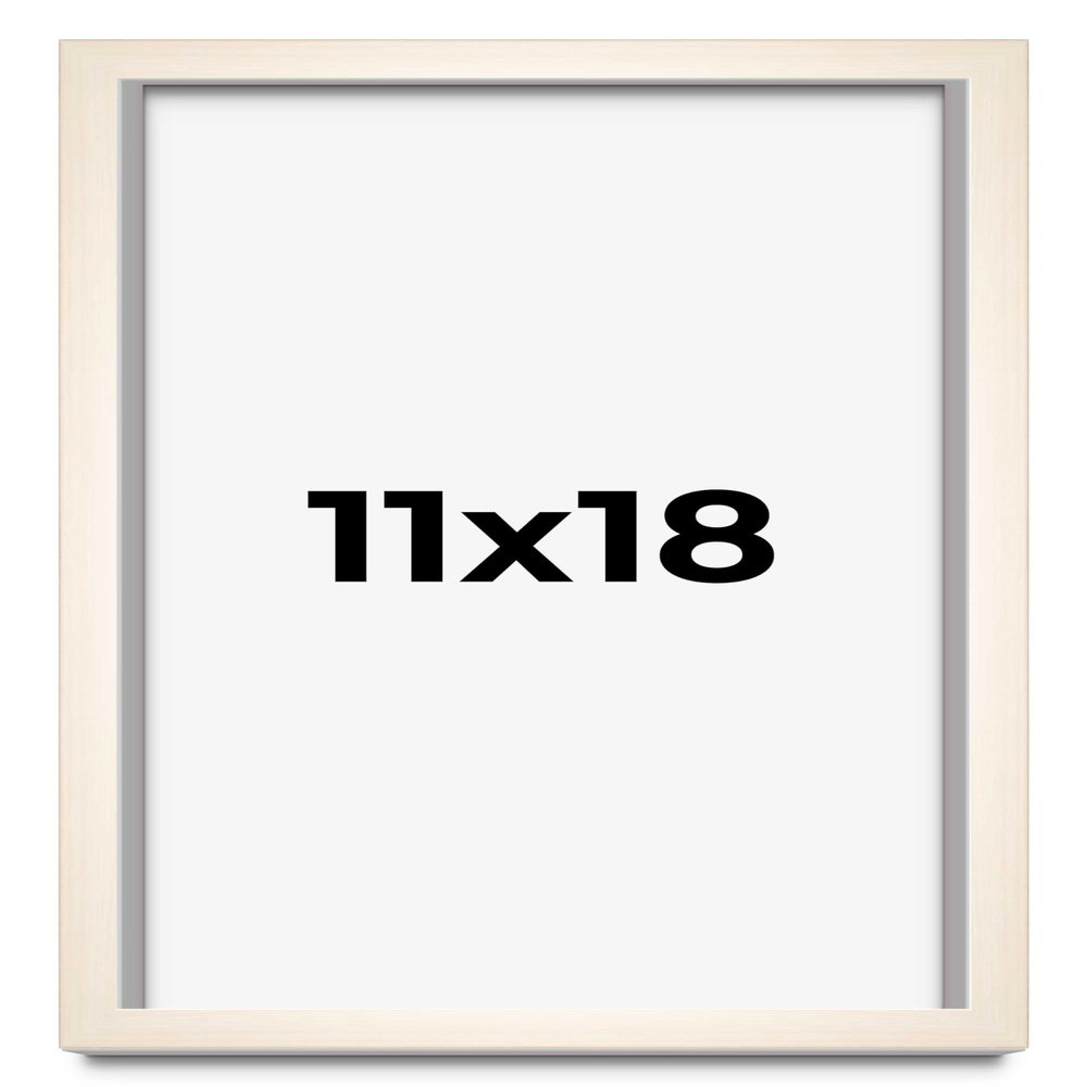 11x18 Frame White Wheat Solid Wood Picture Frame | Moulding Width 0.75 Inches | Interior Depth 0.5 Inches | Light Wood Traditional Photo Frame Complete with UV Acrylic, Foam Backing & Hanging Hardware