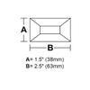 1.5"X2.5" REC. Clear Glass Bevel 10 Pack view 2