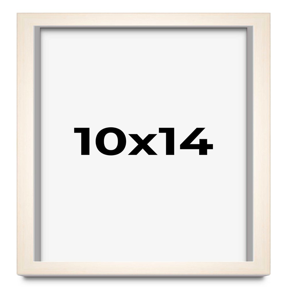 10x14 Frame White Wheat Solid Wood Picture Frame | Moulding Width 0.75 Inches | Interior Depth 0.5 Inches | Light Wood Traditional Photo Frame Complete with UV Acrylic, Foam Backing & Hanging Hardware