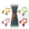 Curtain Holders Double-Ball Curtain Strap Curtain Strap Binding Ball,Purple,2 PCS view 2