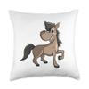 Cute cartoon horse Throw Pillow view 1