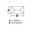 1"X2.5" REC. Clear Peaked Glass Bevel 10 Pack view 2