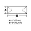 1" X 6" REC.Clear Peaked Glass Bevel 10 PK. view 2