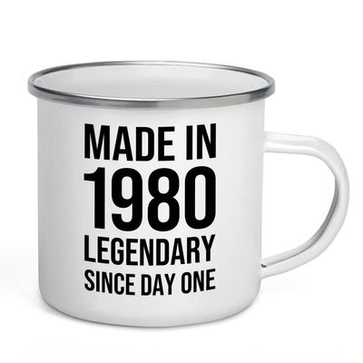 43rd Birthday Camper Mug 12oz - Made In 1980 - Turning 43 Year Old Gifts Vintage Dude Grandma Grandpa Party Supplies