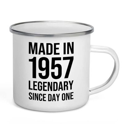 66th Birthday Camper Mug 12oz - Made In 1957 - Turning 66 Year Old Gifts Vintage Dude Grandma Grandpa Party Supplies
