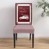8 Pcs Dining Chair Covers Stretch Spandex Slipcovers Farm Truck Love Heart Red Lattice Happy Valentine's Day Removable Washable Dining Room Seat Cover Cushion Protector for Hotel Car Sweetheart view 4