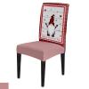 6 Pcs Dining Chair Covers Stretch Spandex Slipcovers Valentine's Day Gnome Red Love Heart Grid Retro Farm Wood Board Removable Washable Dining Room Seat Cover Cushion Protector for Hotel Sweetheart view 1