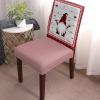 6 Pcs Dining Chair Covers Stretch Spandex Slipcovers Valentine's Day Gnome Red Love Heart Grid Retro Farm Wood Board Removable Washable Dining Room Seat Cover Cushion Protector for Hotel Sweetheart view 2